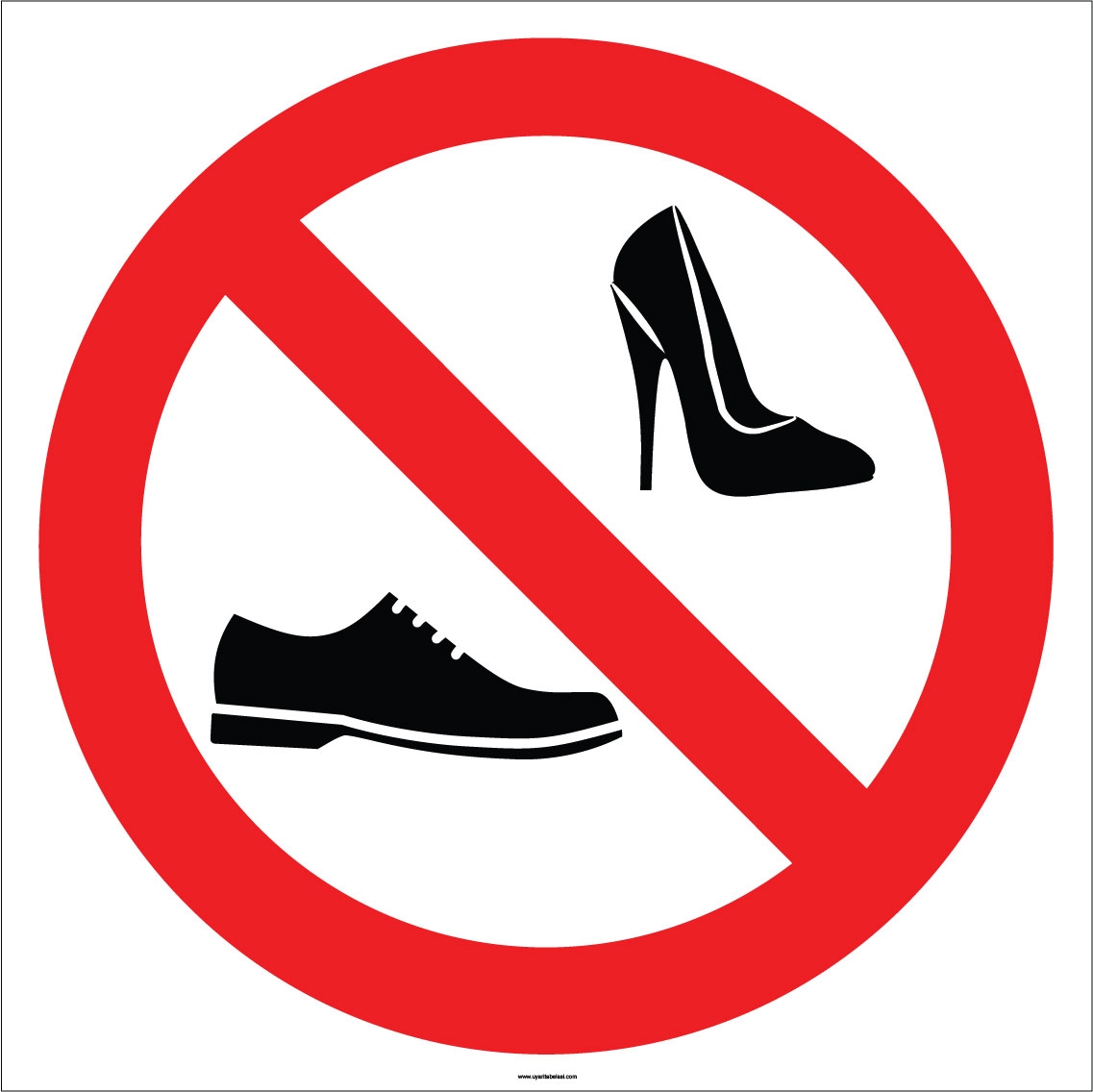 Надеть сменную обувь. Знак без обуви. Перечеркнутый ботинок. Запрет на уличную обувь. В обуви запрещено.
