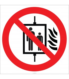 EF1853 - Yangın Durumunda Asansörü Kullanmayın İşareti/Levhası/Etiketi