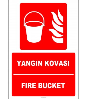 EF2251 - Türkçe, İngilizce Yangın Kovası, Fire Bucket