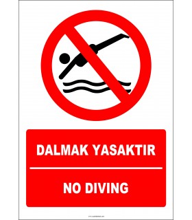EF2257 - Türkçe İngilizce Dalmak Yasaktır, No Diving