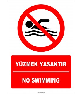 EF2261 - Türkçe İngilizce Yüzmek Yasaktır, No Swimming