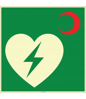 EF2004 - Fosforlu AED Defibrilatör Cihazı İşareti Levhası/Etiketi