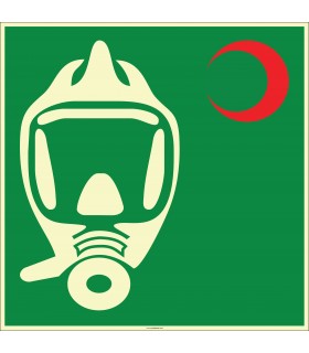 EF1973 - Fosforlu Acil Kaçış Maskesi İşareti Levhası/Etiketi