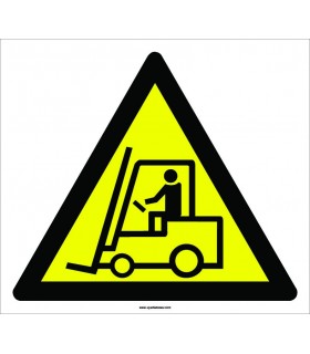 PF1111 - Dikkat Forklift (veya İş Makinası) Çıkabilir İşareti