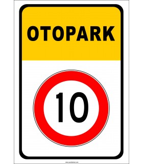 PF1386 - Otopark Hız Sınırlaması 10 km Trafik Levhası