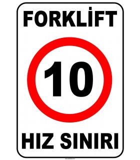 AT1425 - Forklift Kapalı Alan Hız Sınırı, 10 km/saat