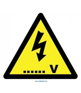 YT7307 - Elektrik tehlikesi (değeri siz bildirin) volt işareti levhası/etiketi