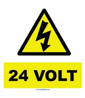 YT7285 - Elektrik tehlikesi 24 volt işareti levhası/etiketi