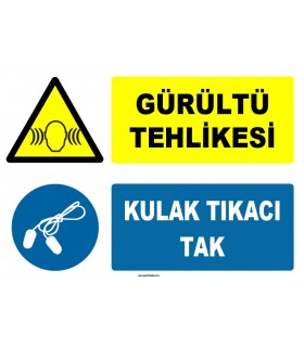 ZY1314 - Gürültü Tehlikesi, Kulak Tıkacı Tak