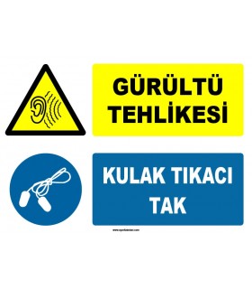 ZY1320 - Gürültü Tehlikesi, Kulak Tıkacı Tak