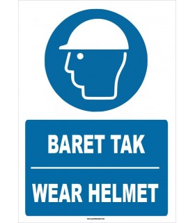 ZY1360 - Türkçe İngilizce, Baret Tak, Wear Helmet