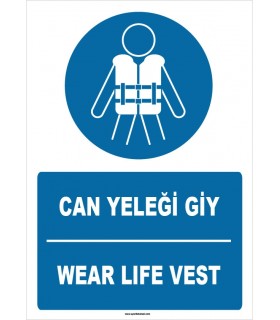 ZY1388 - Türkçe İngilizce, Can Yeleği Giy, Wear Life Vest