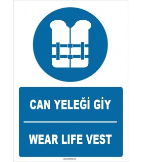ZY1389 - Türkçe İngilizce, Can Yeleği Giy, Wear Life Vest