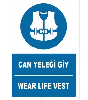 ZY1391 - Türkçe İngilizce, Can Yeleği Giy, Wear Life Vest