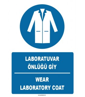 ZY1393 - Türkçe İngilizce, Laboratuvar Önlüğü Giy, Wear Laboratory Coat