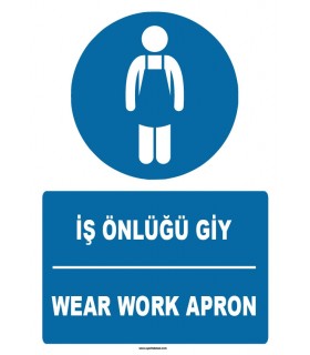 ZY1395 - Türkçe İngilizce, İş Önlüğü Giy, Wear Work Apron