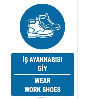 ZY1528 - Türkçe İngilizce, İş Ayakkabısı Giy, Wear Work Shoes