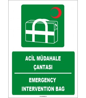 ZY1827 - ISO 7010 Türkçe İngilizce Acil Müdahale Çantası, Emergency Intervention Bag