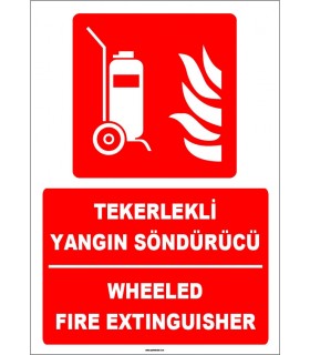 ZY1928 - ISO 7010 Türkçe İngilizce Tekerlekli Yangın Söndürücü, Wheeled Fire Extinguisher