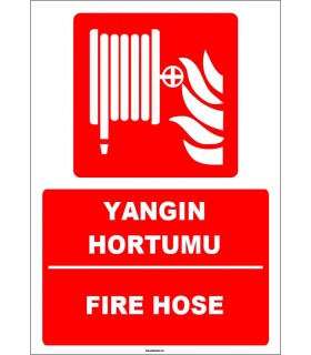 ZY1949 - ISO 7010 Türkçe İngilizce Yangın Hortumu, Fire Hose