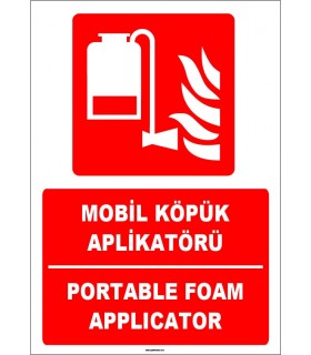 ZY1966 - ISO 7010 Türkçe İngilizce Mobil Köpük Aplikatör, Portable Foam Applicator