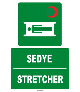 ZY2012 - ISO 7010 Türkçe İngilizce Sedye, Stretcher
