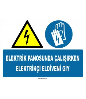 ZY2266 - Elektrik Panosunda Çalışırken Elektrikçi Eldiveni Giy