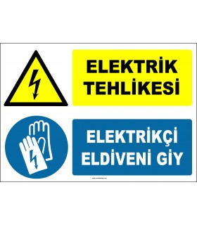 ZY2267 - Elektrik Tehlikesi, Elektrikçi Eldiveni Giy