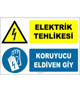 ZY2269 - Elektrik Tehlikesi, Koruyucu Eldiven Giy