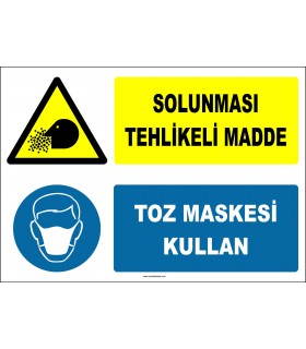 ZY2775 - Solunması Tehlikeli Madde, Toz Maskesi Kullan