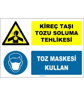 ZY2899 - Kireç Taşı Tozu Soluma Tehlikesi, Toz Maskesi Kullan