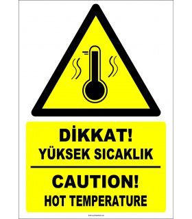 EF1217 - Türkçe İngilizce Dikkat! Yüksek Sıcaklık, Caution! High Temperature