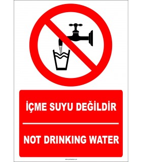 EF1413 - Türkçe İngilizce İçme Suyu Değildir, Not Drinking Water